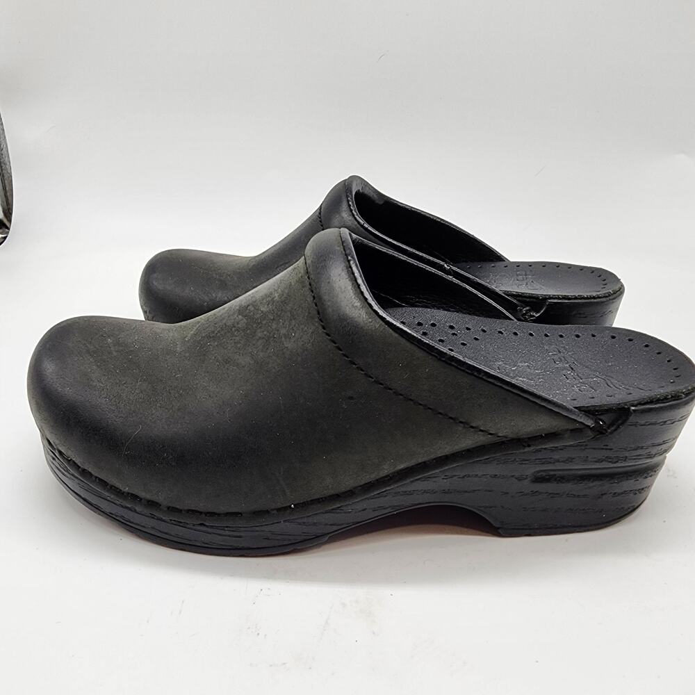 Dansko Sonja Open Back Clog Black Oiled Leather Slip-on Shoes EU 35 US 5 - Picture 5 of 10